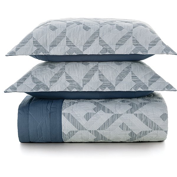 Jogo de Colcha Karsten Martin 160 Fios 3 Peças King Marinho