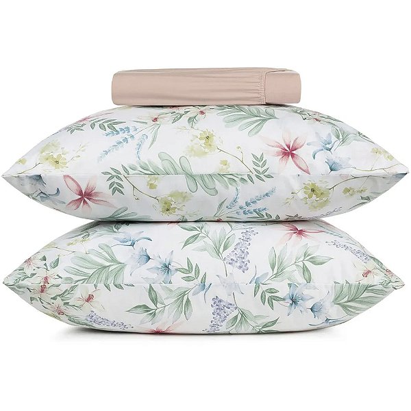 Jogo de Cama Altenburg Florado Ta 3 Peças Queen Rosa