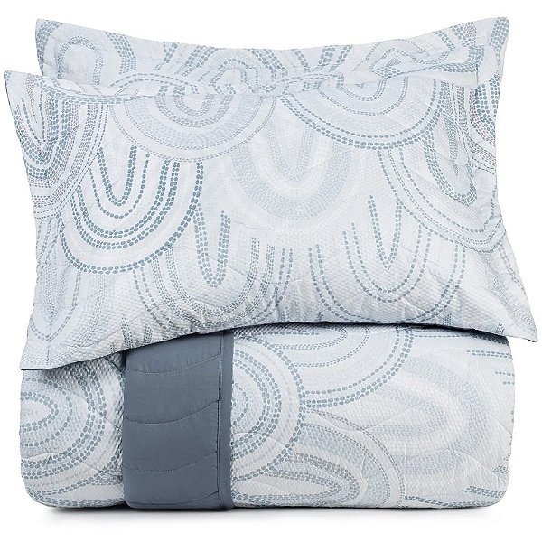 Jogo de Colcha Altenburg Arco Ta 3 Peças Queen Azul