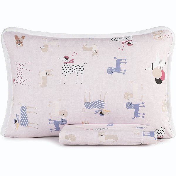 Jogo de Cama Altenburg Pet Chic Malha 2 Peças Solteiro rosa
