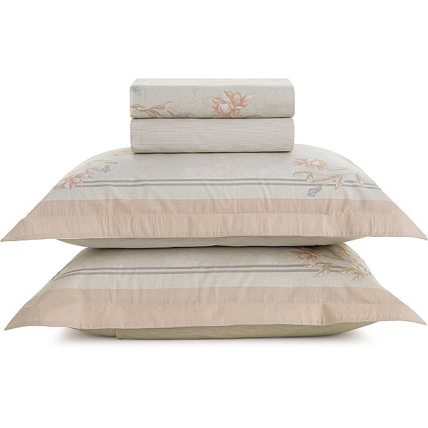 Jogo de Cama Karsten Amber 200 Fios 4 Peças Queen Off White