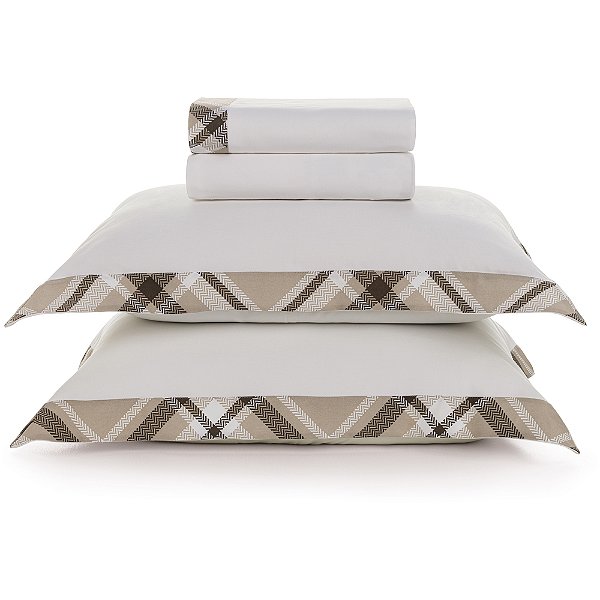 Jogo de Cama Karsten Benjamin 300 Fios 4 Peças Queen Branco