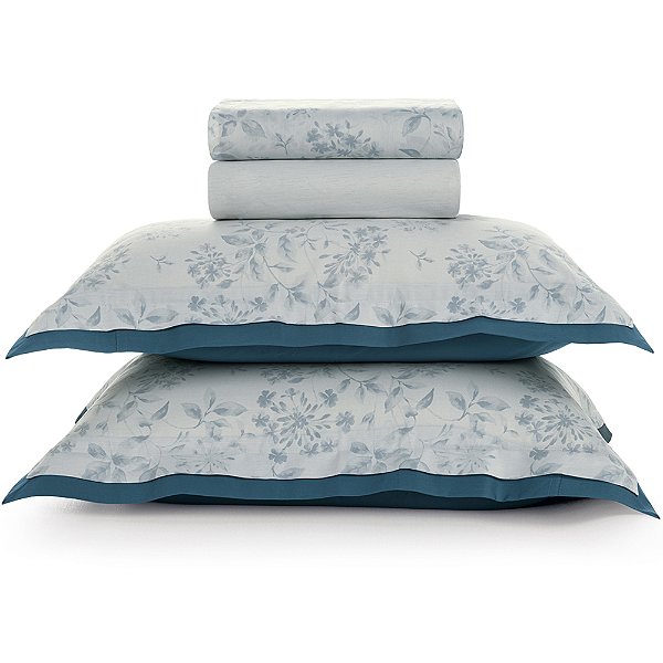 Jogo de Cama Karsten Ellie 300 Fios 4 Peças King Branco