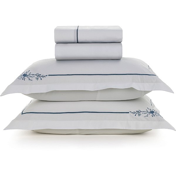 Jogo de Cama Karsten Helen 200 Fios 4 Peças Queen Branco