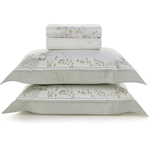 Jogo de Cama Karsten Laura 300 Fios 4 Peças Queen Branco