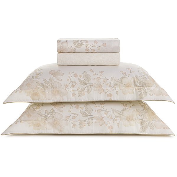 Jogo de Colcha Karsten Mariah 300 Fios 3 Peças King Bege