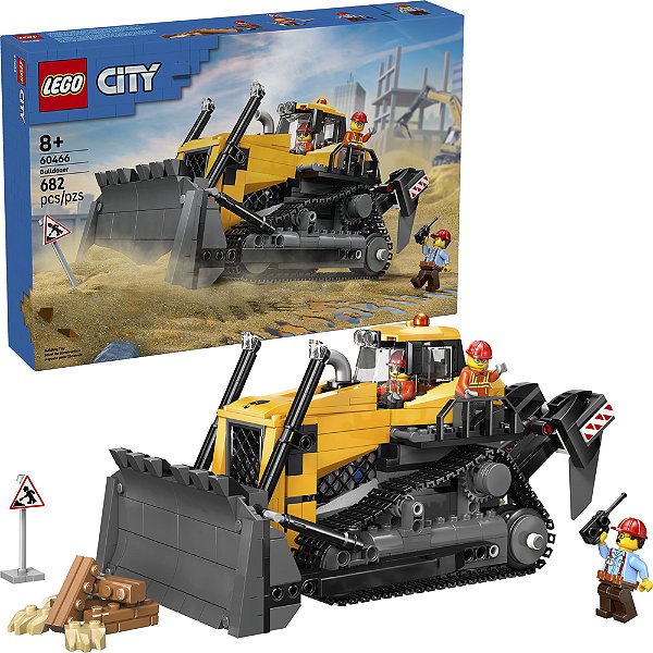 Lego City Trator de Esteira Amarelo 60466 com 682pcs