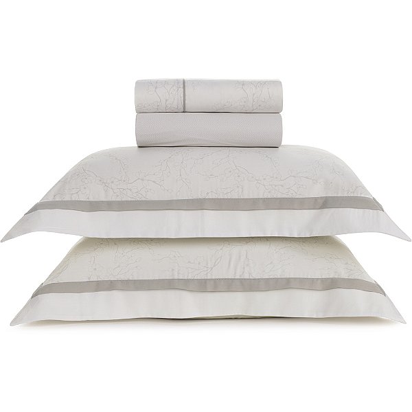 Jogo de Cama Karsten Melania 300 Fios 4 Peças Queen Branco
