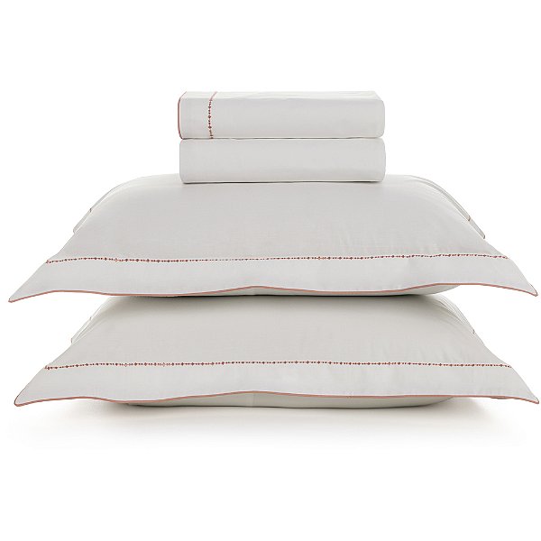 Jogo de Cama Karsten Lina 200 Fios 4 Peças Queen Branco