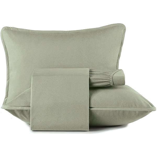Jogo de Cama Altenburg Bond Malha 4 Peças Casal Verde