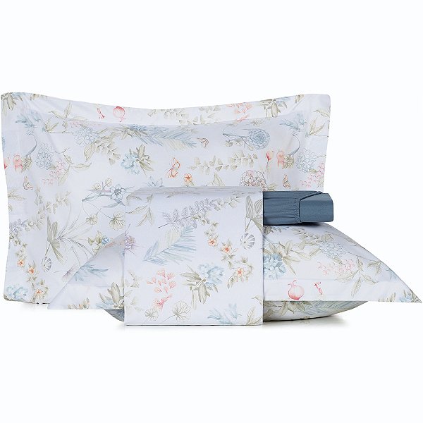 Jogo de Cama Altenburg Campestre Ta 4 Peças Casal Azul