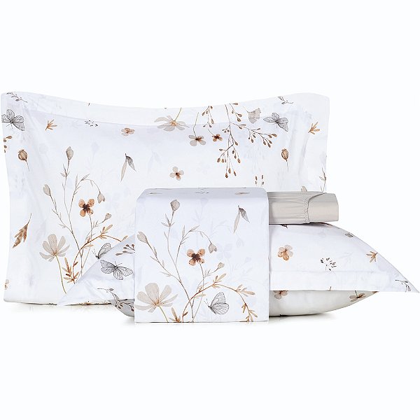 Jogo de Cama Altenburg Golden Ta 4 Peças Queen Bege