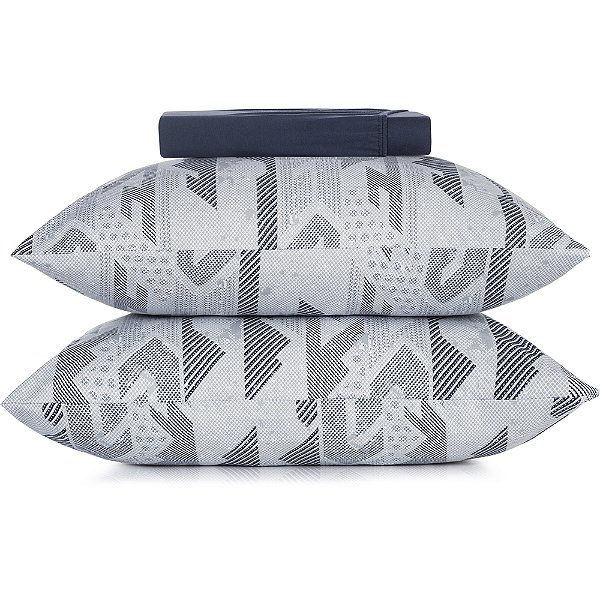 Jogo de Cama Altenburg Valley Malha 3 Peças Queen Azul