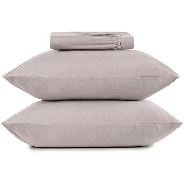 Jogo de Cama Altenburg Natural Malha 3 Peças Queen Rosa