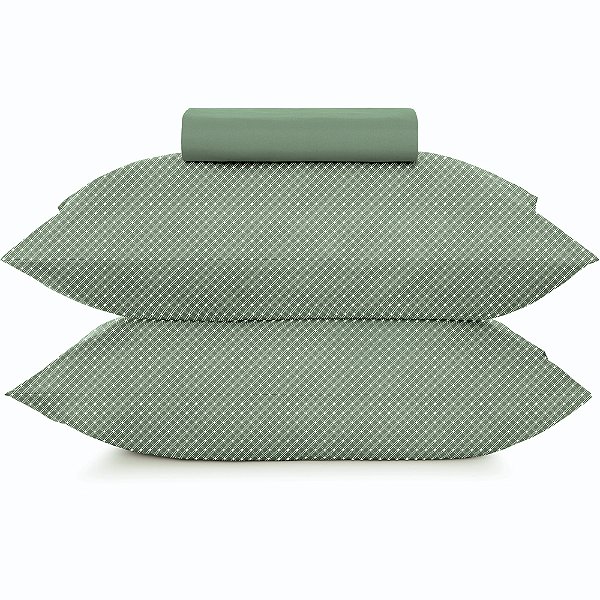 Jogo de Cama Altenburg Slim Organic Ta 3 Peças King Verde