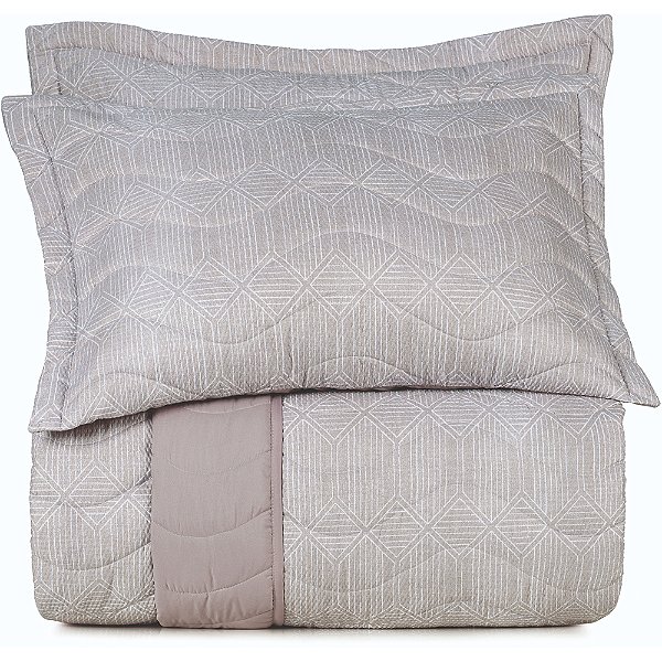 Jogo de Colcha Altenburg Reflexo Ta 3 Peças Casal Cinza