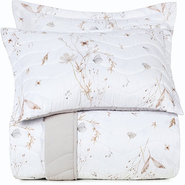 Jogo de Colcha Altenburg Golden Ta 3 Peças Queen Bege