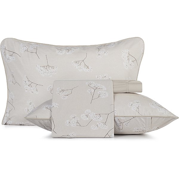 Jogo de Cama Altenburg Pampa Malha 4 Peças King Bege