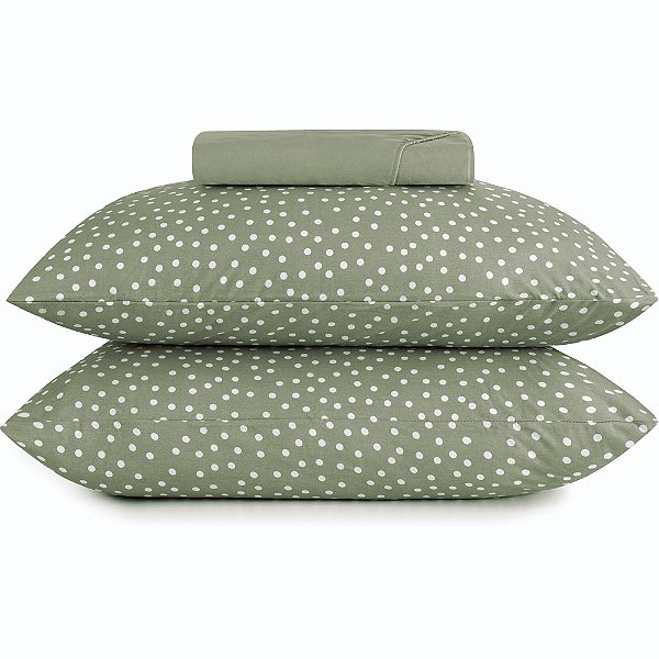 Jogo de Cama Altenburg Bits Malha 3 Peças King Verde