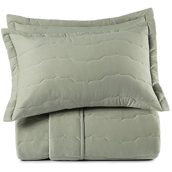 Jogo de Colcha Altenburg Bond Malha 3 Peças Casal Verde