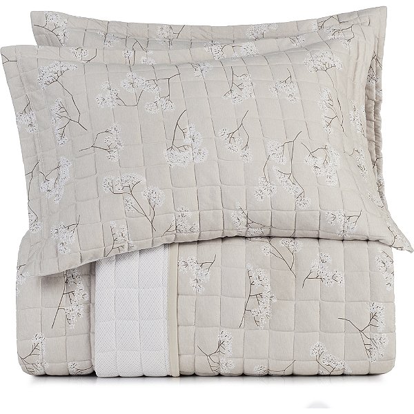 Jogo de Colcha Altenburg Pampa Malha 3 Peças Casal Bege