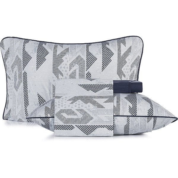 Jogo de Cama Altenburg Valley Malha 4 Peças King Azul