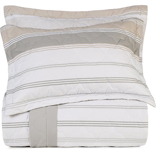 Jogo de Colcha Altenburg Riviera 200 Fios 3 Peças Queen Bege