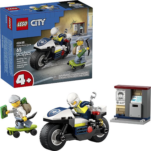 Lego City Perseguição de Moto da Policia 60455 com 104 Peças