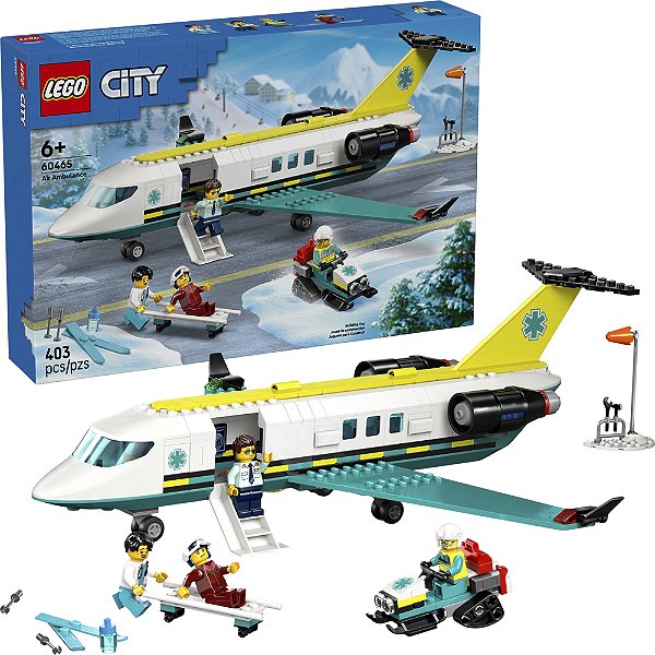 Lego City Ambulancia Aérea Emergencias 60465 com 403 Peças
