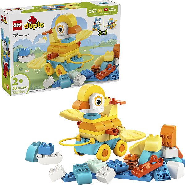 Lego Duplo Animais Sobre Roda 3 em 1 10448 com 58 Peças