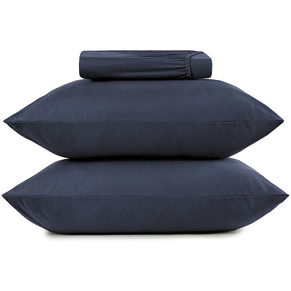Jogo de Cama Altenburg Minimal Malha 3 Peças Queen Azul