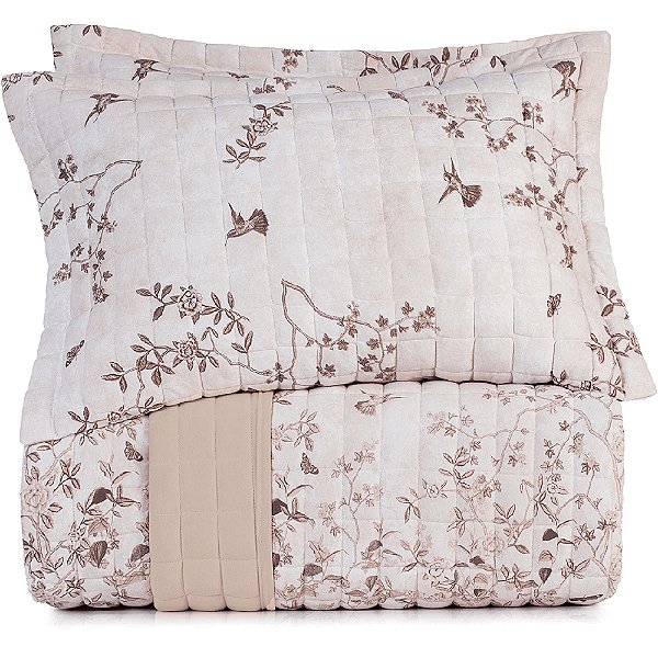 Jogo de Colcha Altenburg Paradis Malha 3 Peças Casal Bege