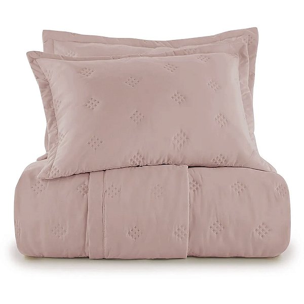 Jogo de Colcha Altenburg Diamond Ta Uw 3 Peças Queen Rosa