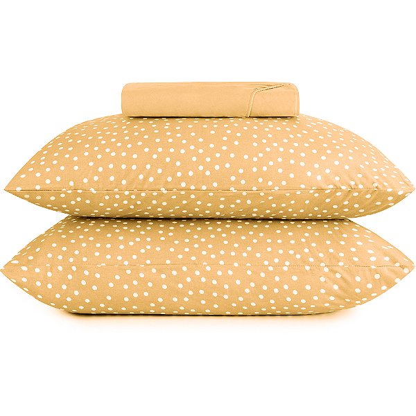 Jogo de Cama Altenburg Bits Malha 3 Peças Queen Amarelo