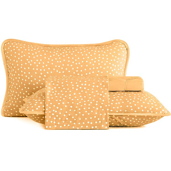 Jogo de Cama Altenburg Bits Malha 4 Peças King Amarelo
