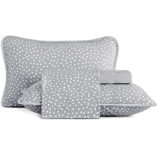 Jogo de Cama Altenburg Bits Malha 4 Peças Casal Cinza