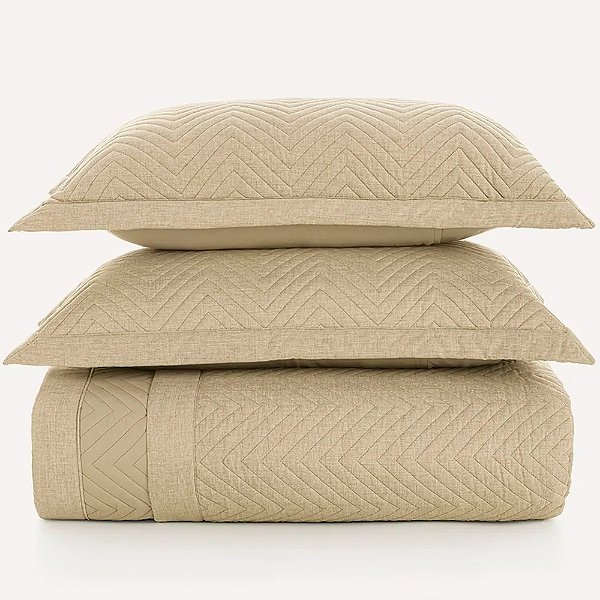 Jogo de Colcha Karsten Arturo Matelasse 3 Peças Queen Bege
