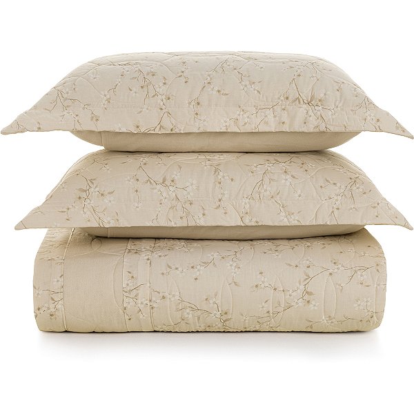 Jogo de Colcha Karsten Beatriz 160 Fios 3 Peças King Bege