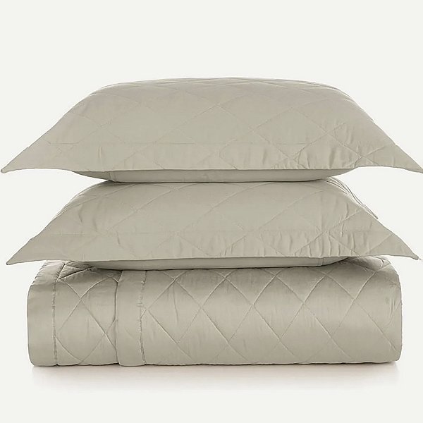 Jogo de Colcha Karsten Bossa 300 Fios 3 Peças Casal Bege