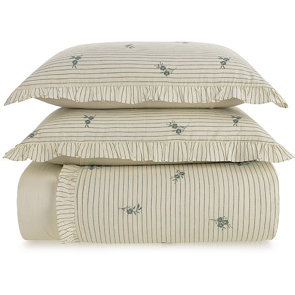 Jogo de Colcha Karsten Elise Linho 3 Peças Casal Off White