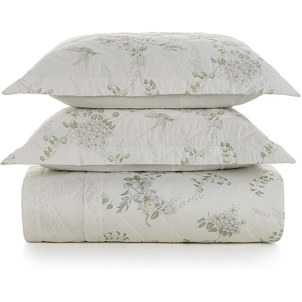 Jogo de Colcha Karsten Laura 300 Fios 3 Peças Casal Branco