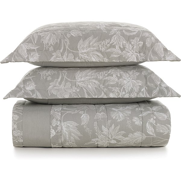 Jogo de Colcha Karsten Morgan 200 Fios 3 Peças Casal Cinza