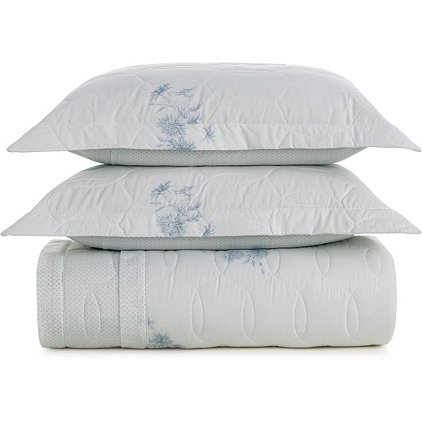 Jogo de Colcha Karsten Mavie 200 Fios 3 Peças King Azul