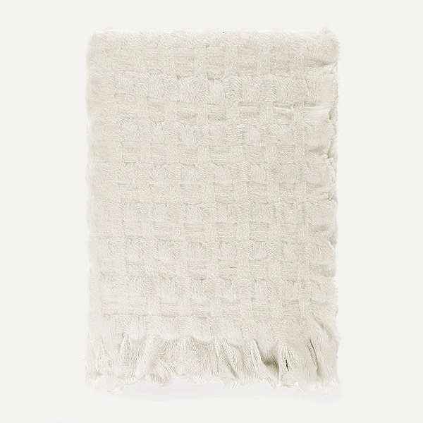 Manta Decorativa Karsten Campos Branco