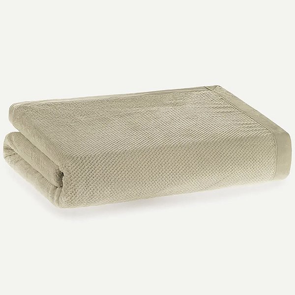 Manta Karsten Prades Fleece Casal Bege