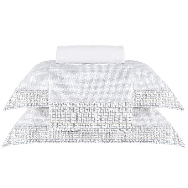 Jogo de Cama Buddemeyer Castillo 200 Fios Queen Cinza