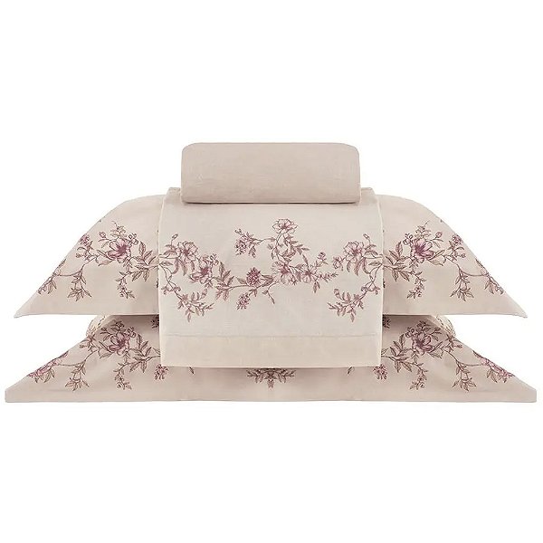 Jogo de Cama Buddemeyer Olga 200 Fios Queen Rosa