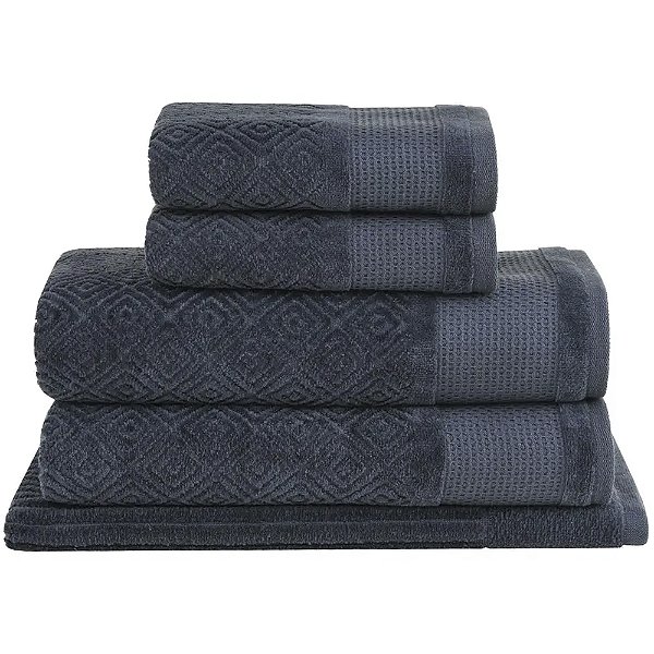 Jogo de Banhão Buddemeyer Kyoto Veludo Marinho