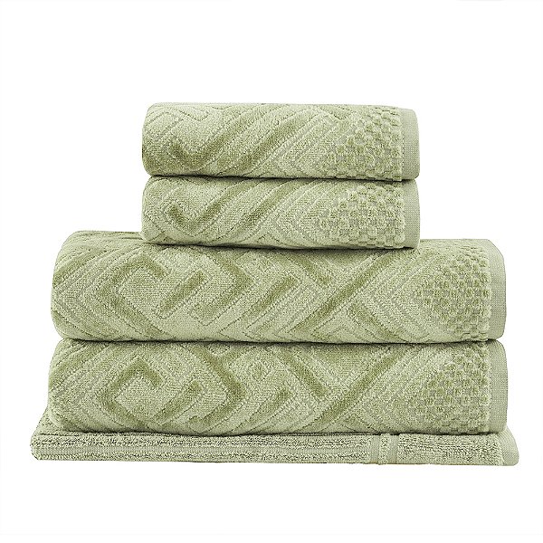 Jogo de Banho Buddemeyer Geo Felpuda Verde