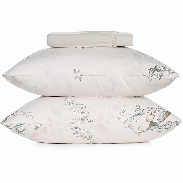 Jogo de Cama Altenburg Pouso Malha 3 Peças King Bege